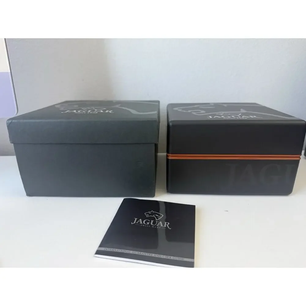 Jaguar Watch Box Set Swiss Made Inner Outer Case w Booklet